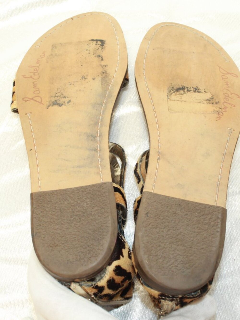 Sam Edelman Size 8.5M Leopard Print Galina Back Zip Gladiator Leather Sandals - Picture 7 of 14